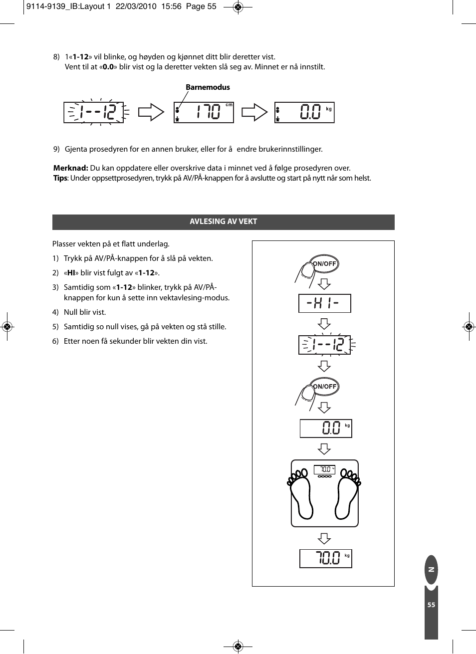 Salter 9139 WH3R Compact Analyser Scale User Manual | Page 55 / 140