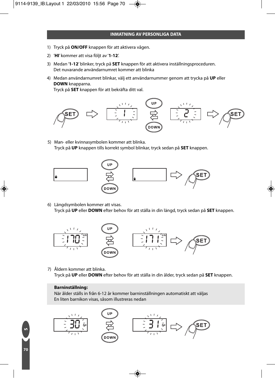 Salter 9139 WH3R Compact Analyser Scale User Manual | Page 70 / 140