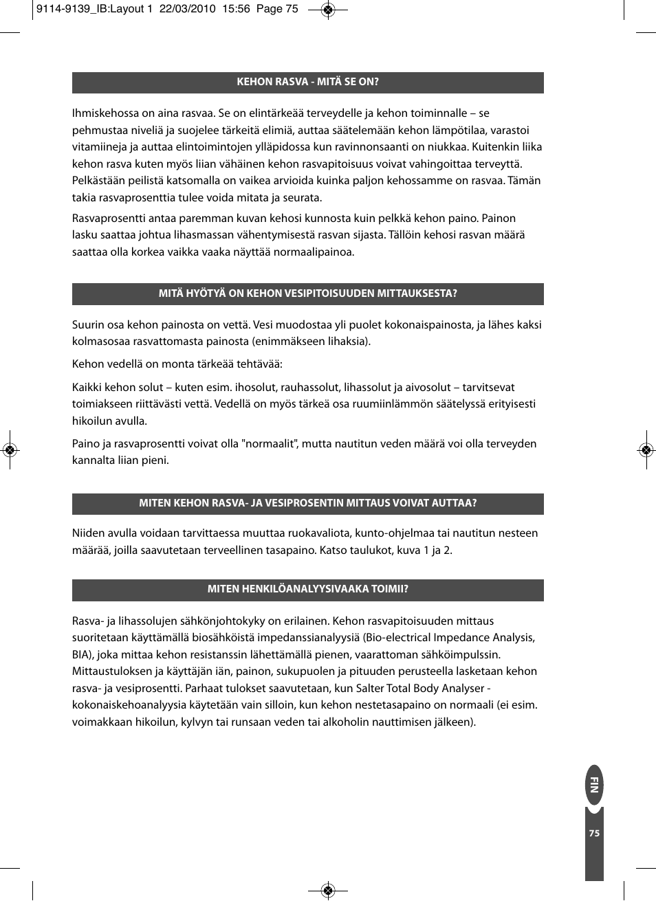 Salter 9139 WH3R Compact Analyser Scale User Manual | Page 75 / 140