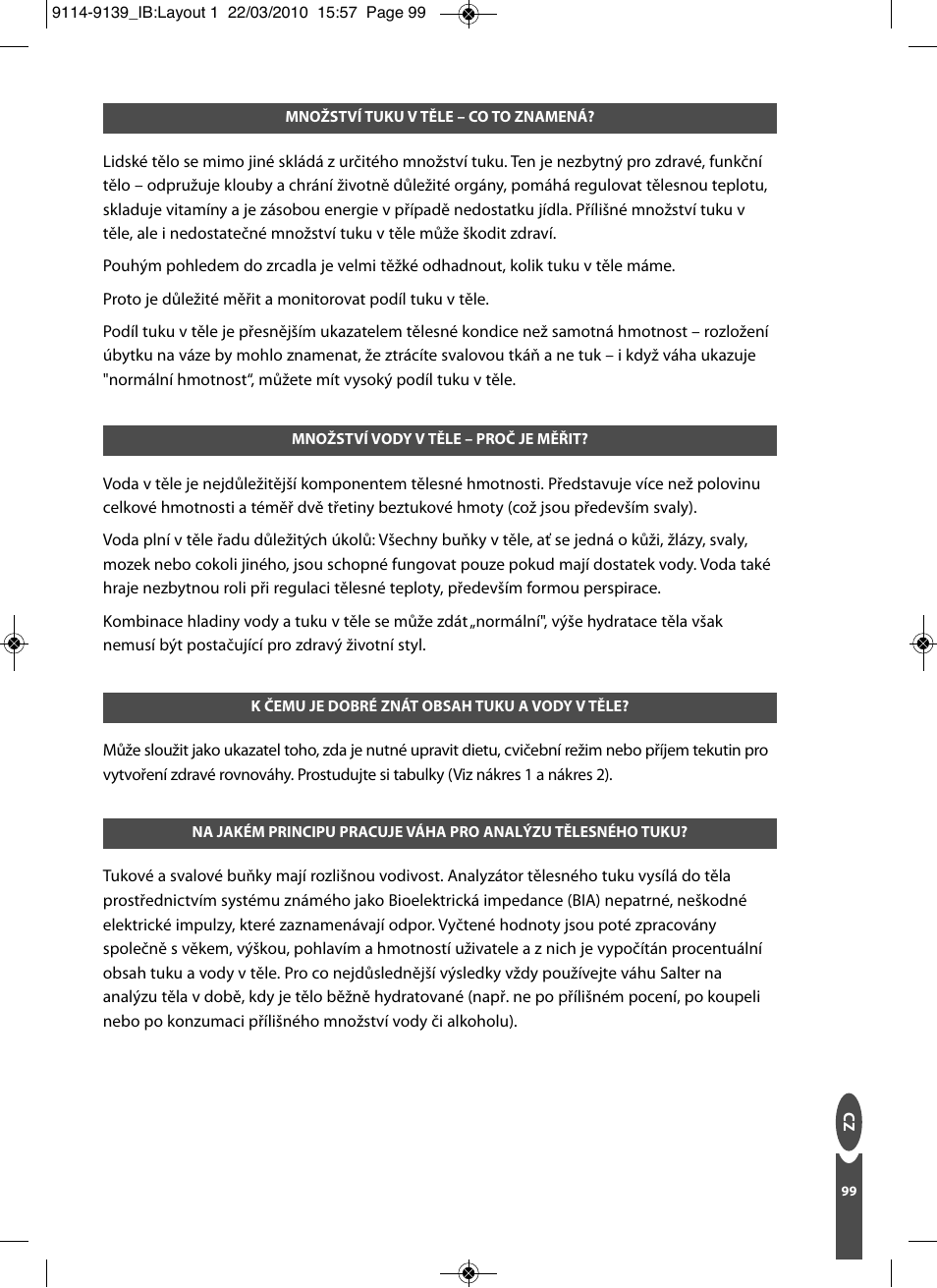 Salter 9139 WH3R Compact Analyser Scale User Manual | Page 99 / 140
