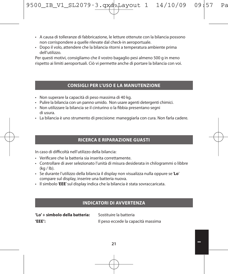 Salter 9500 BKDCTM Luggage Scale User Manual | Page 21 / 79