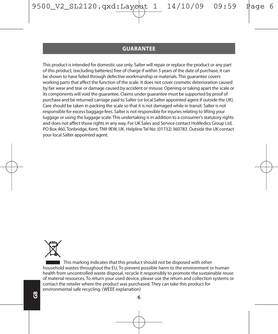 Salter 9500 BKDCTM Luggage Scale User Manual | Page 45 / 79