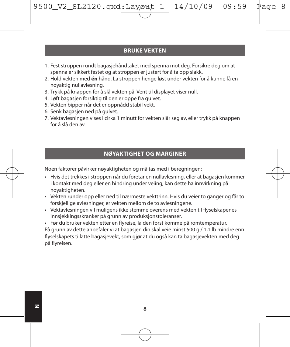 Salter 9500 BKDCTM Luggage Scale User Manual | Page 47 / 79