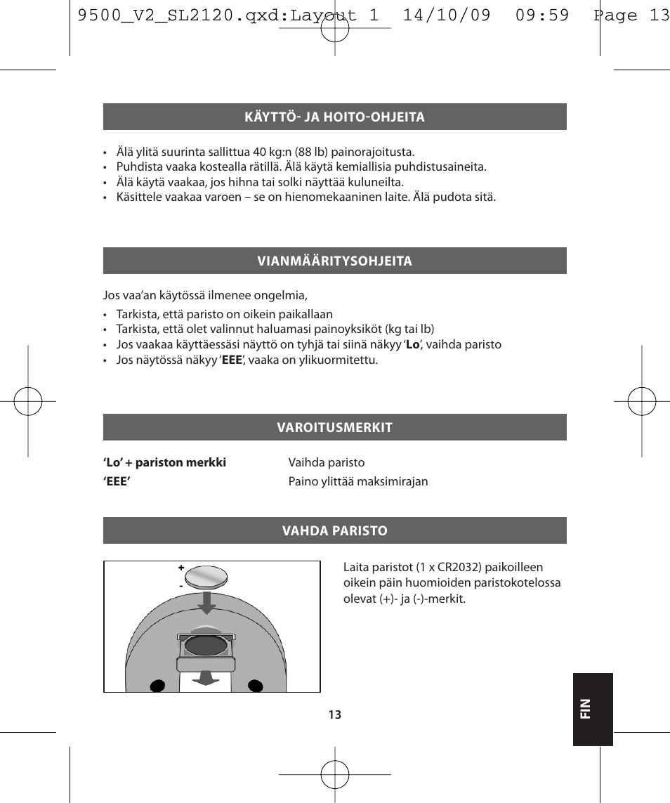 Salter 9500 BKDCTM Luggage Scale User Manual | Page 52 / 79