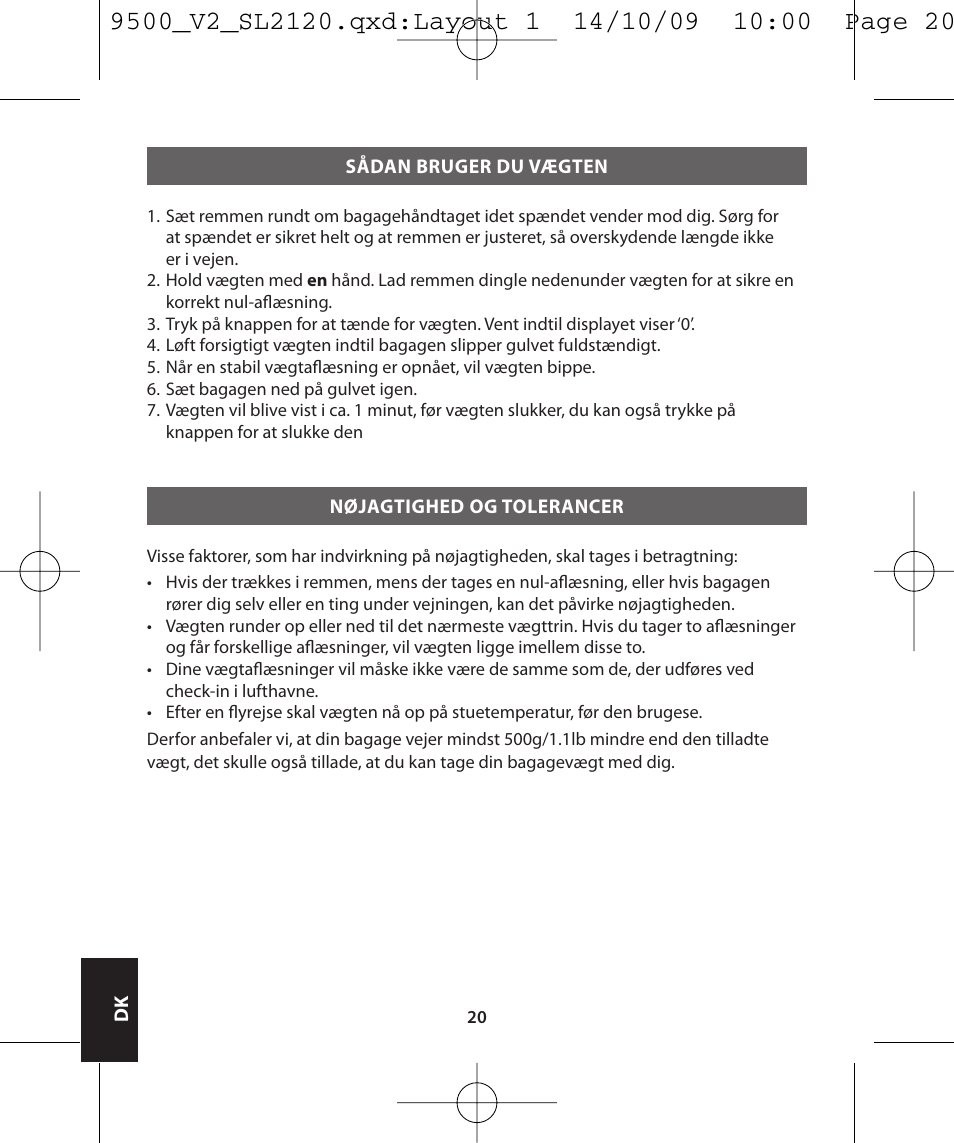 Salter 9500 BKDCTM Luggage Scale User Manual | Page 59 / 79