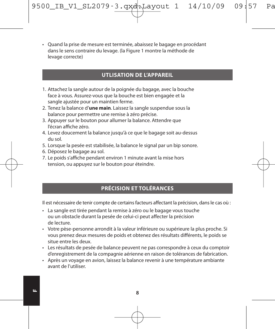 Salter 9500 BKDCTM Luggage Scale User Manual | Page 8 / 79
