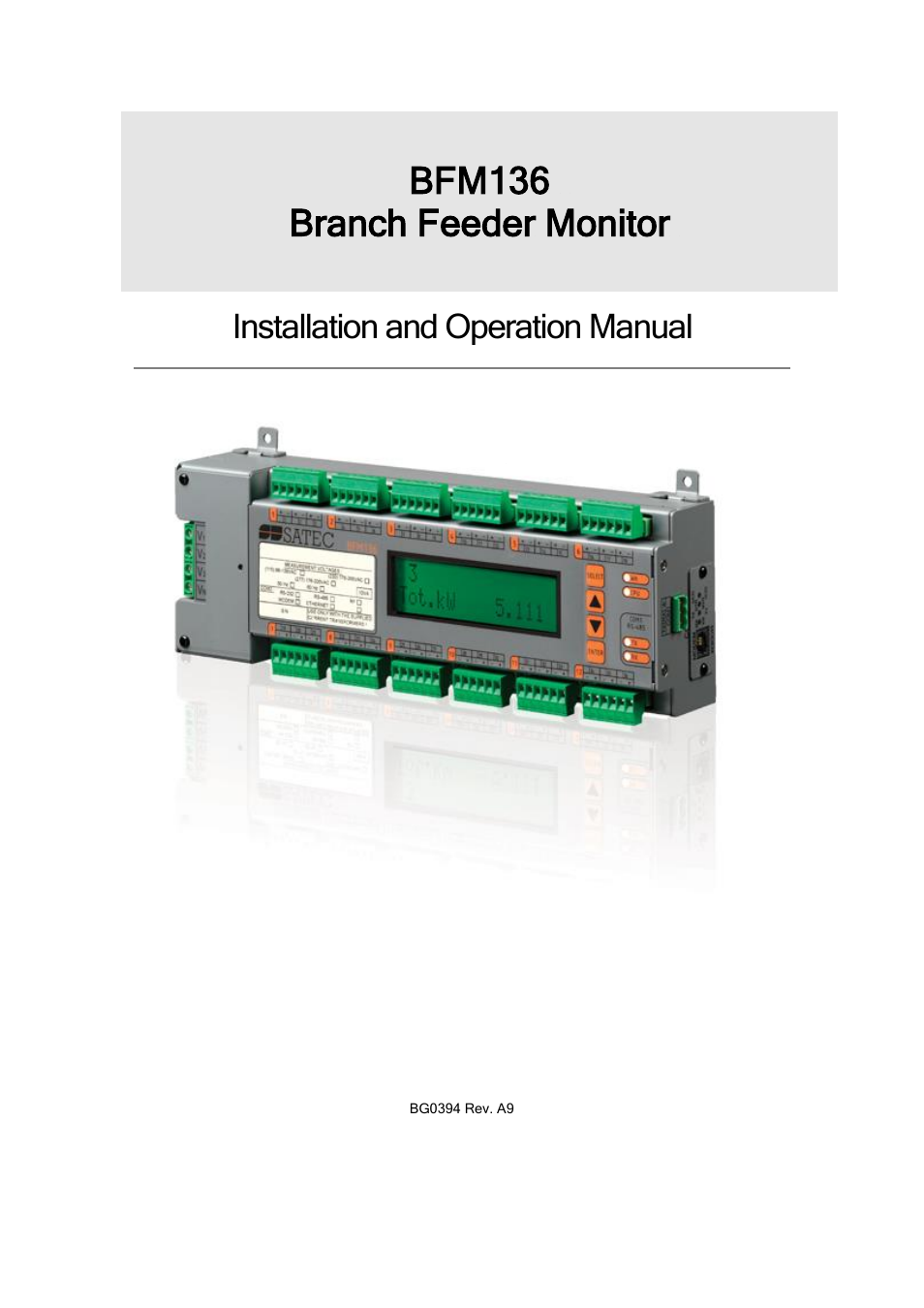 SATEC BFM136 User Manual | 70 pages