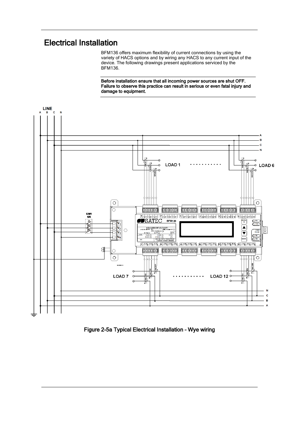 Electrical installation | SATEC BFM136 User Manual | Page 12 / 70