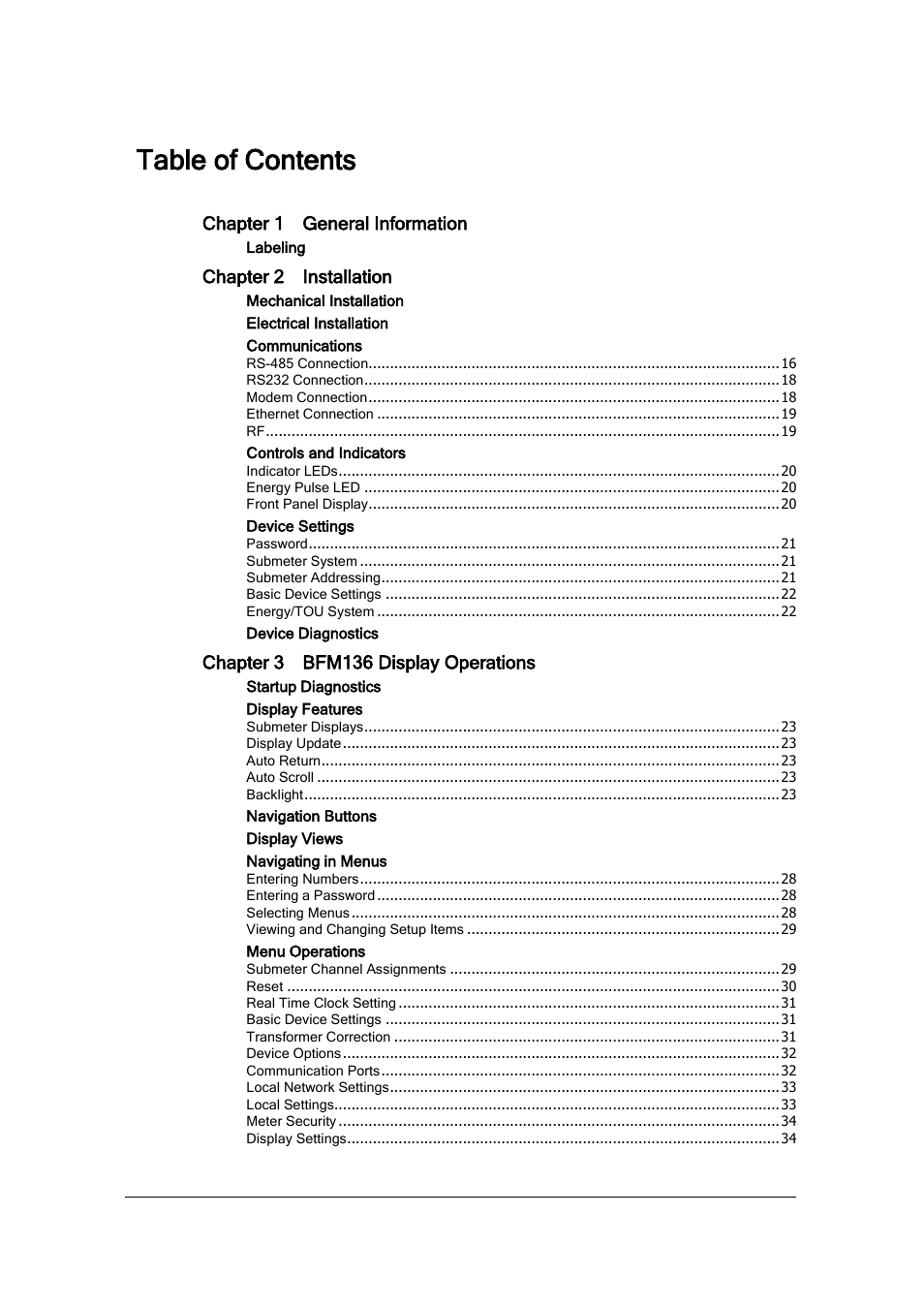 SATEC BFM136 User Manual | Page 3 / 70