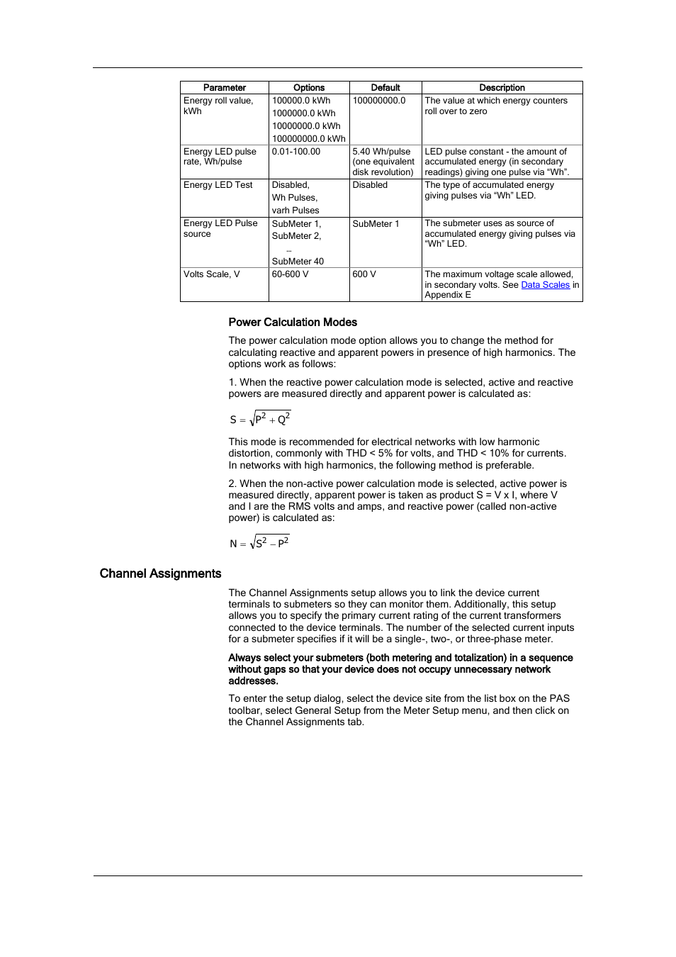 Channel assignments | SATEC BFM136 User Manual | Page 44 / 70