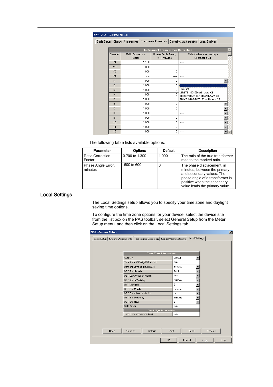 Local settings | SATEC BFM136 User Manual | Page 46 / 70