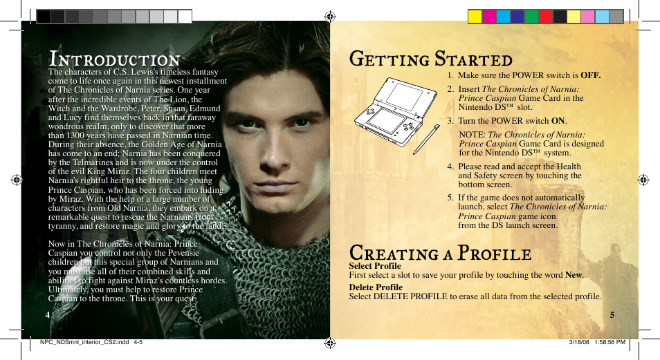 Introduction, Getting started, Creating a profile | Disney Interactive Studios Nintendo DS NTR-YQNE-USA User Manual | Page 4 / 10