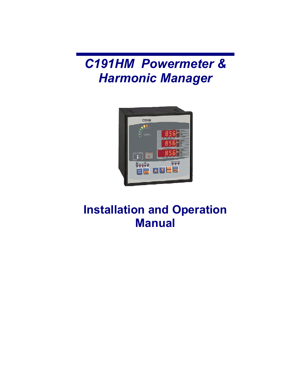 C191hm powermeter & harmonic manager, Installation and operation manual | SATEC C191HM User Manual | Page 2 / 63