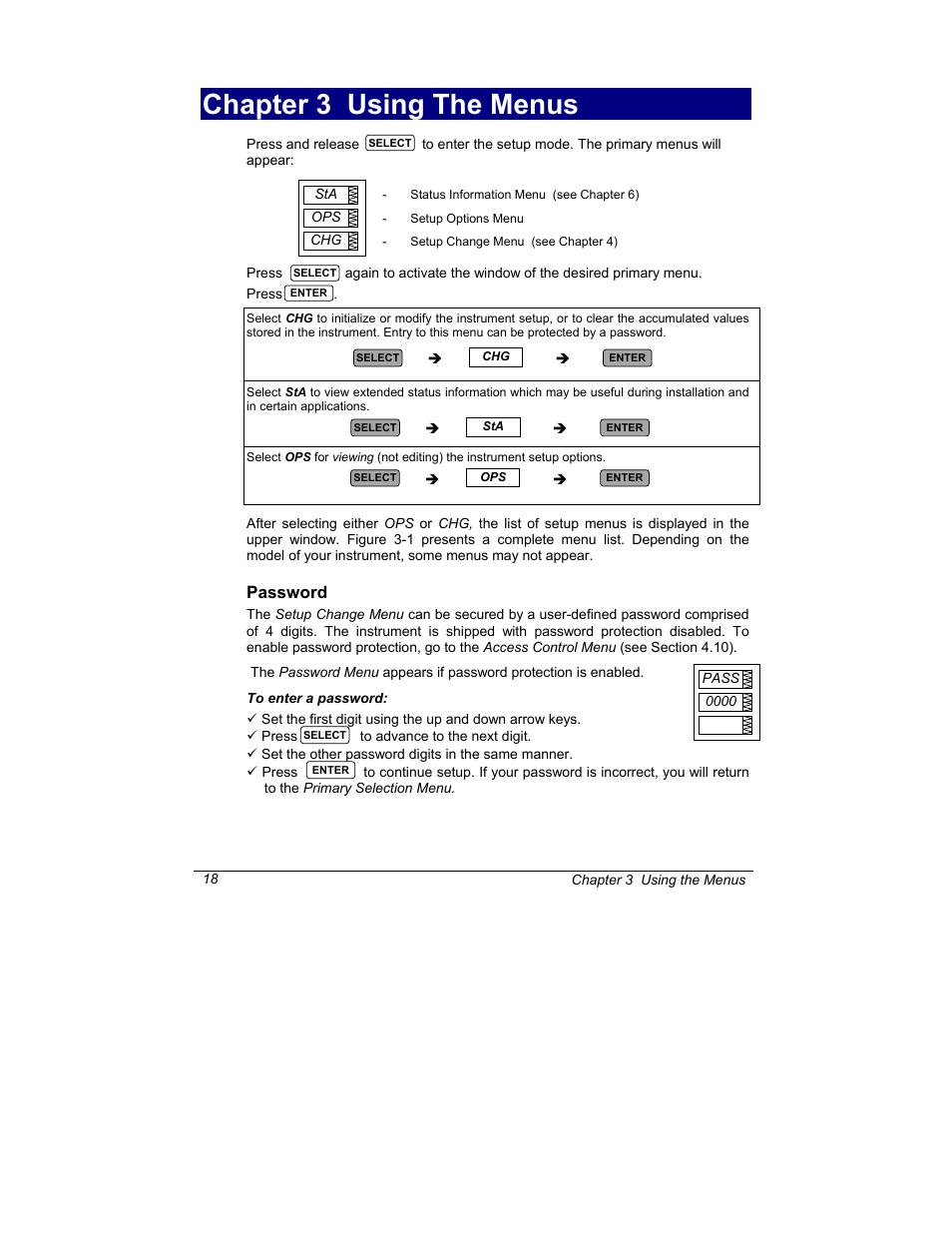 Chapter 3 using the menus, Password | SATEC C191HM User Manual | Page 27 / 63