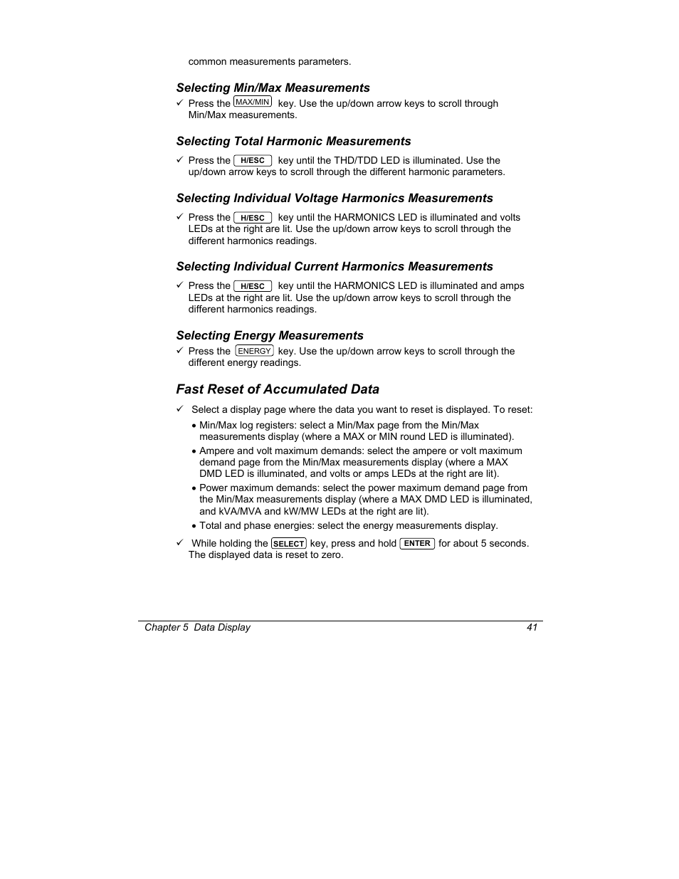 Fast reset of accumulated data | SATEC C191HM User Manual | Page 50 / 63