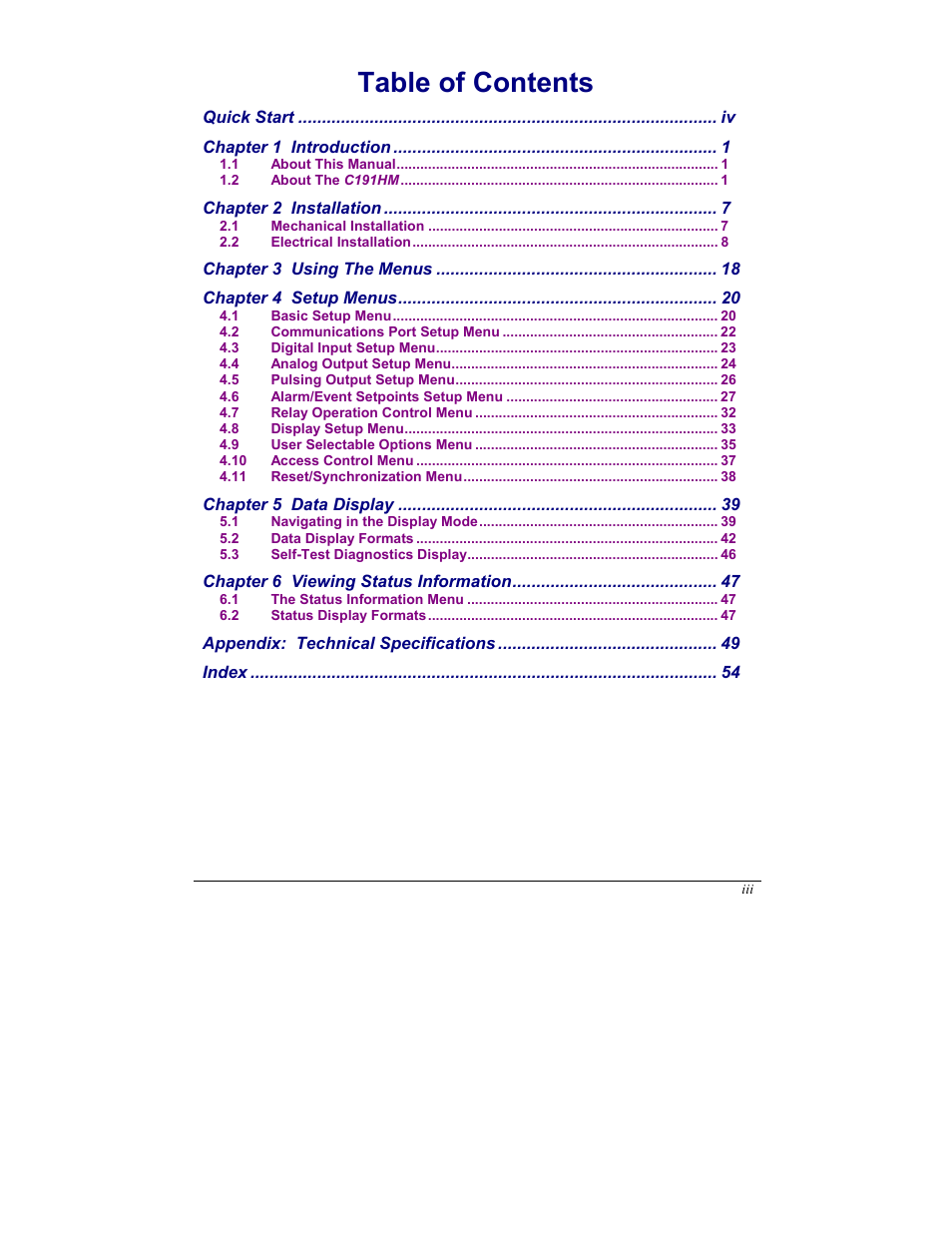 SATEC C191HM User Manual | Page 6 / 63