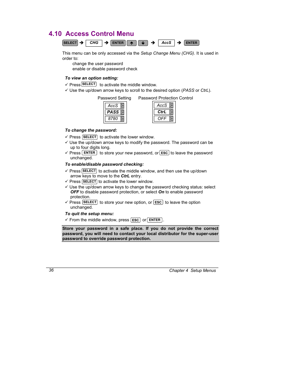 10 access control menu | SATEC C192PF8-RPR User Manual | Page 41 / 75