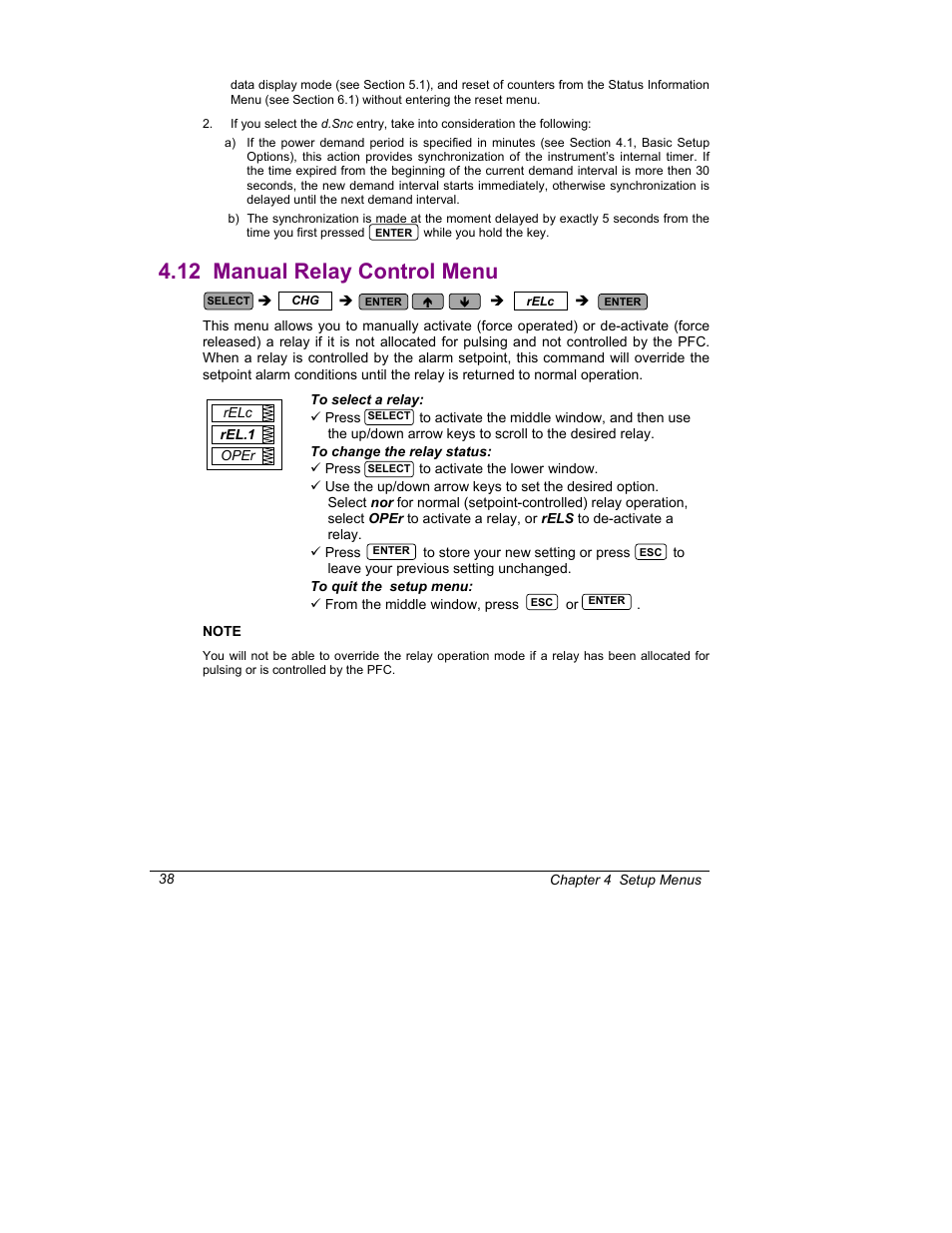 12 manual relay control menu | SATEC C192PF8-RPR User Manual | Page 43 / 75