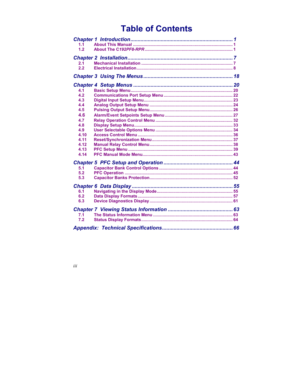 SATEC C192PF8-RPR User Manual | Page 5 / 75