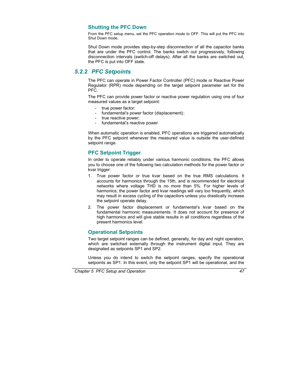 2 pfc setpoints | SATEC C192PF8-RPR User Manual | Page 52 / 75