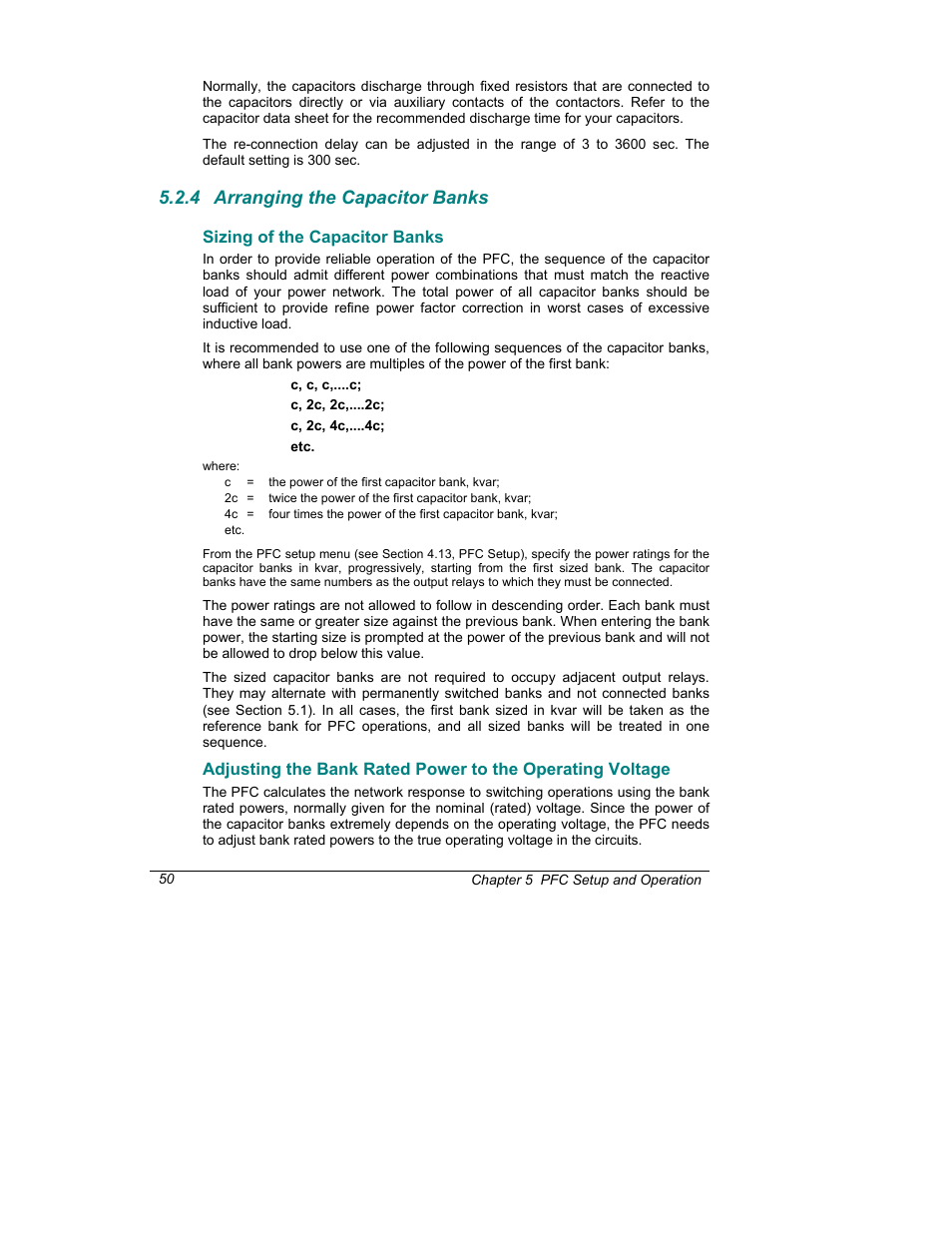 4 arranging the capacitor banks | SATEC C192PF8-RPR User Manual | Page 55 / 75