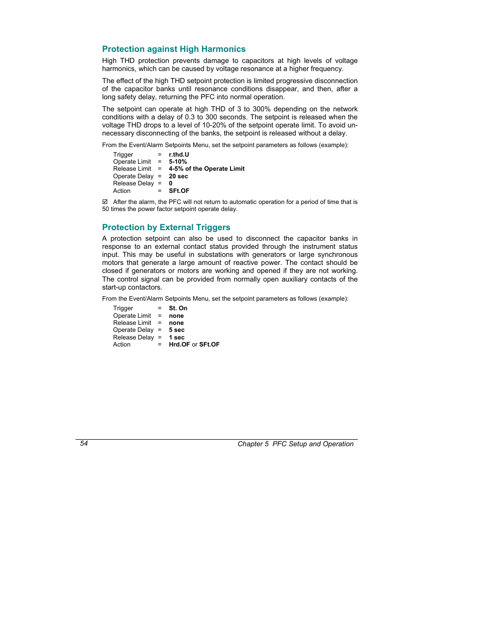 Protection against high harmonics, Protection by external triggers | SATEC C192PF8-RPR User Manual | Page 59 / 75