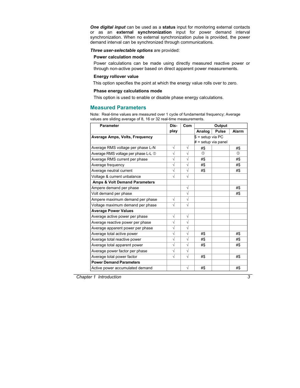 Measured parameters | SATEC C192PF8-RPR User Manual | Page 8 / 75