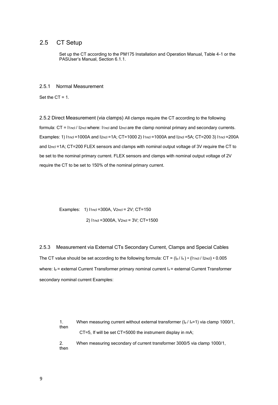 5 ct setup | SATEC EDL175 User Manual | Page 9 / 23