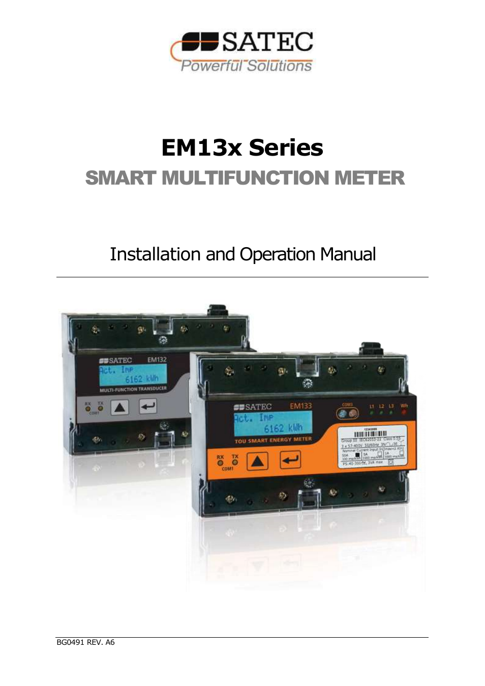 SATEC EM132-133 Manual User Manual | 152 pages