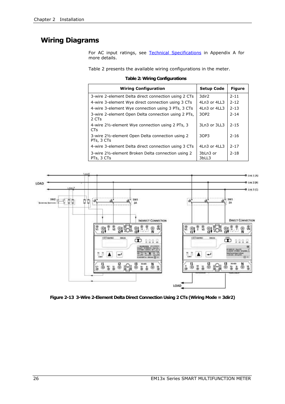 Wiring diagrams | SATEC EM132-133 Manual User Manual | Page 26 / 152