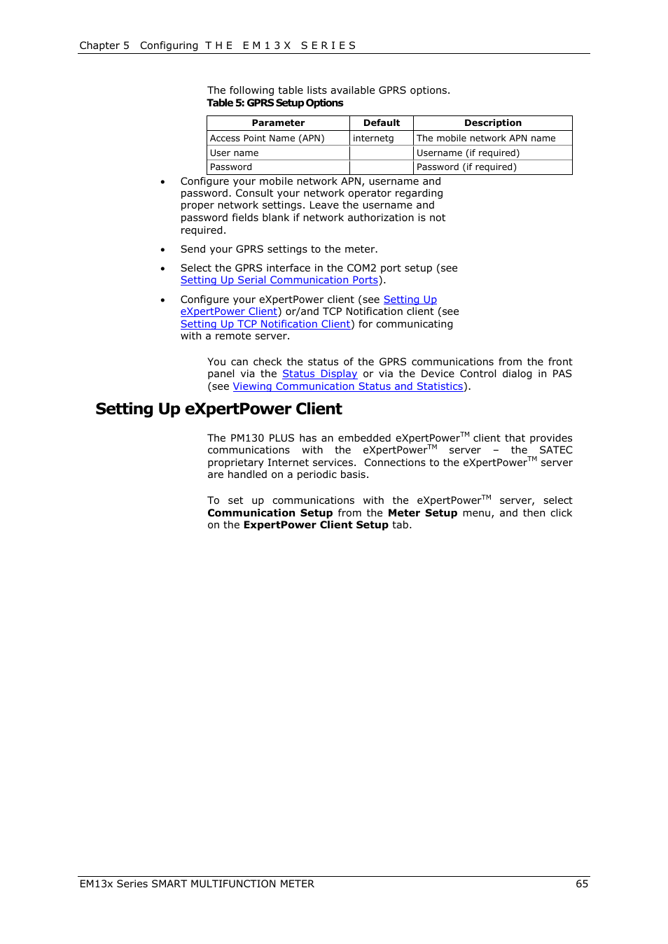 Setting up expertpower client | SATEC EM132-133 Manual User Manual | Page 65 / 152