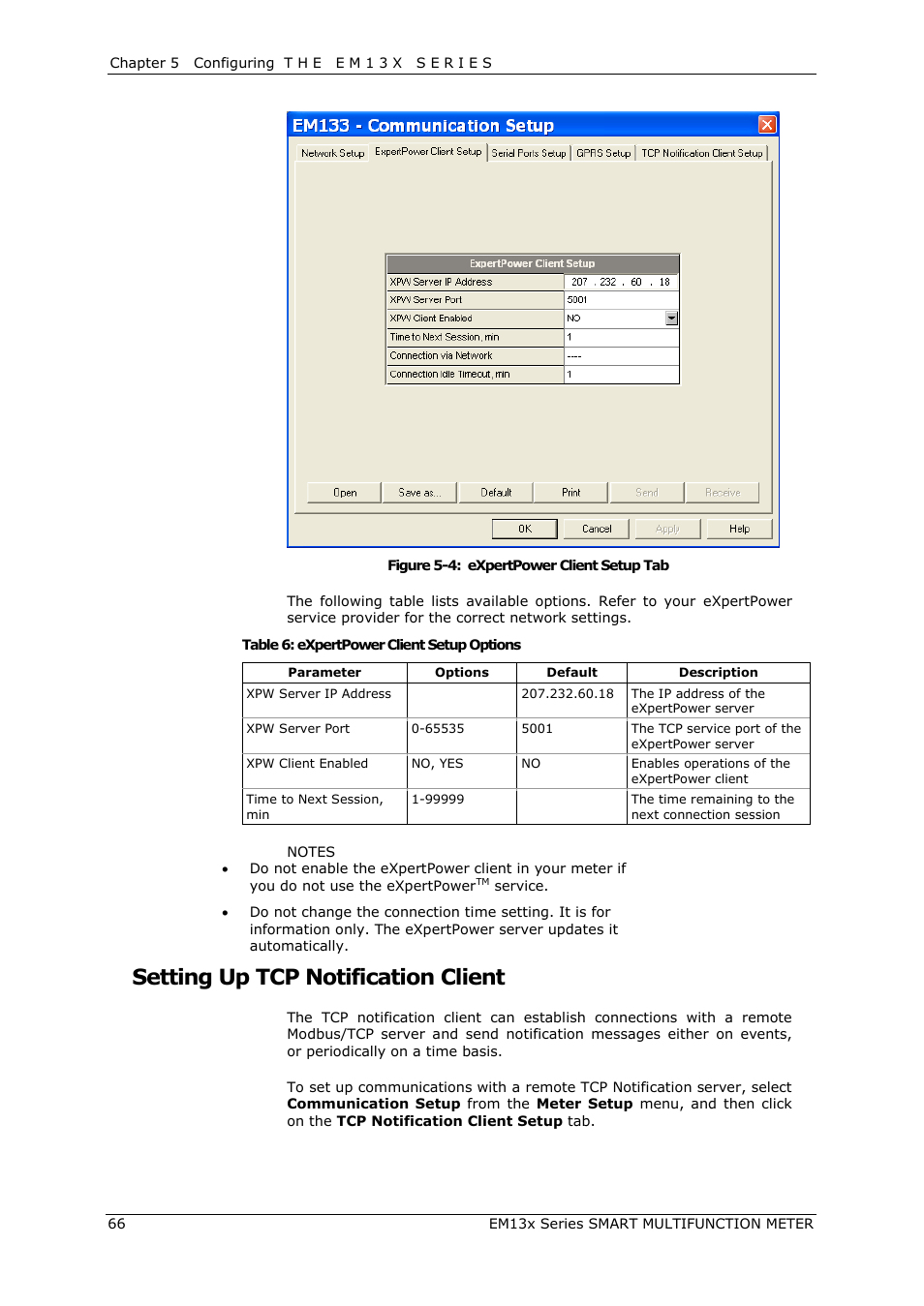 Setting up tcp notification client | SATEC EM132-133 Manual User Manual | Page 66 / 152