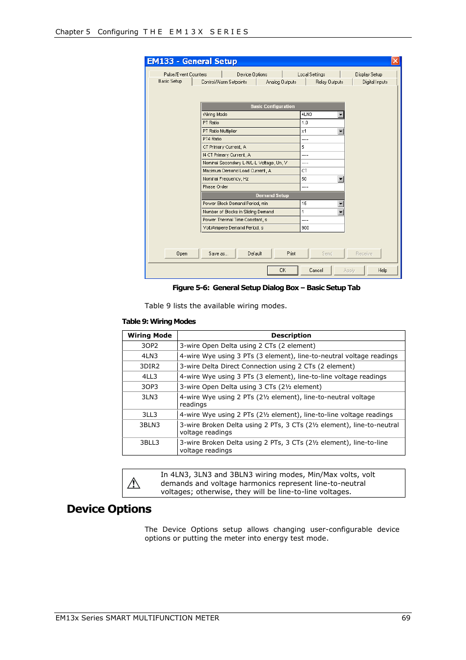 Device options | SATEC EM132-133 Manual User Manual | Page 69 / 152