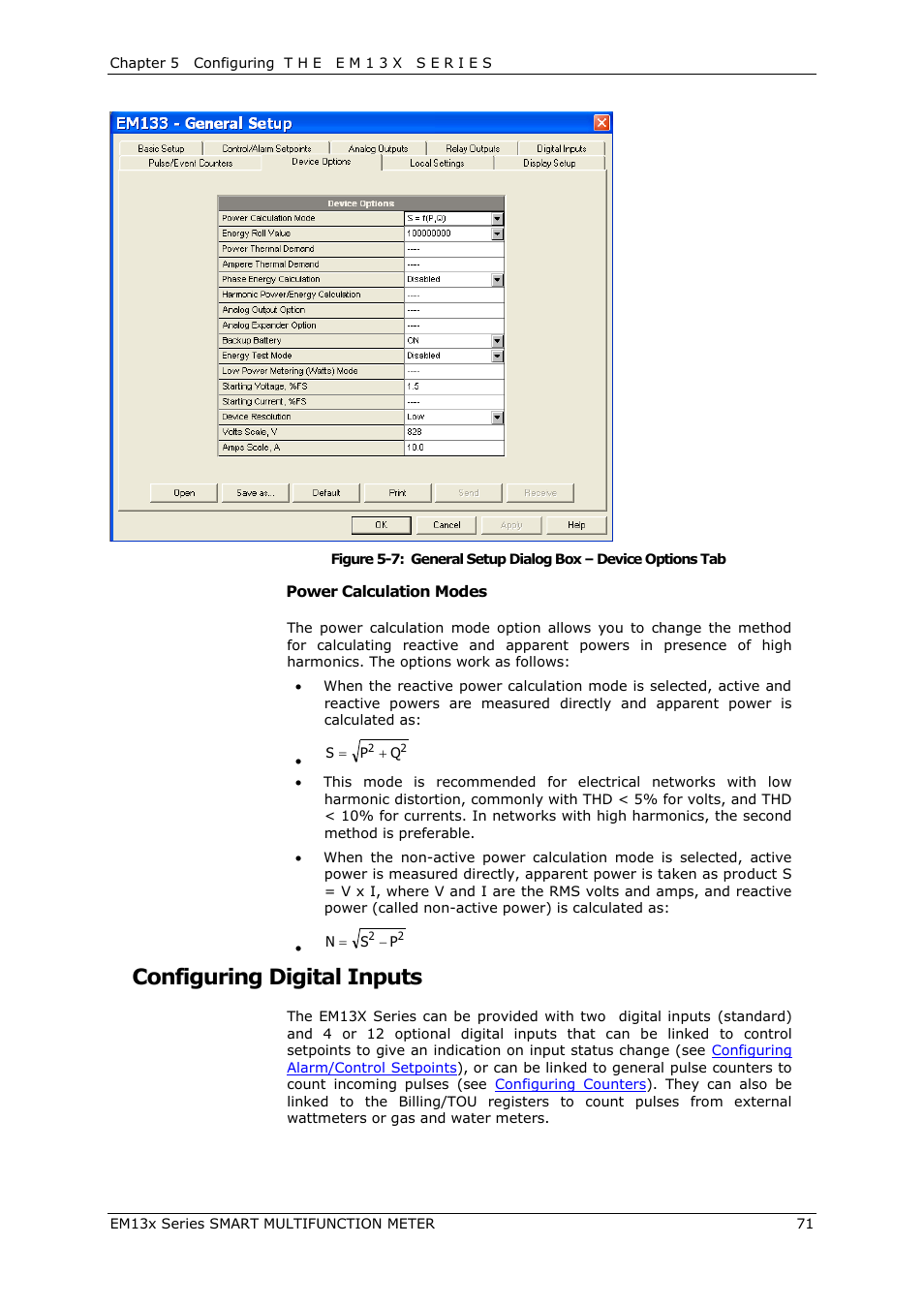 Configuring digital inputs | SATEC EM132-133 Manual User Manual | Page 71 / 152