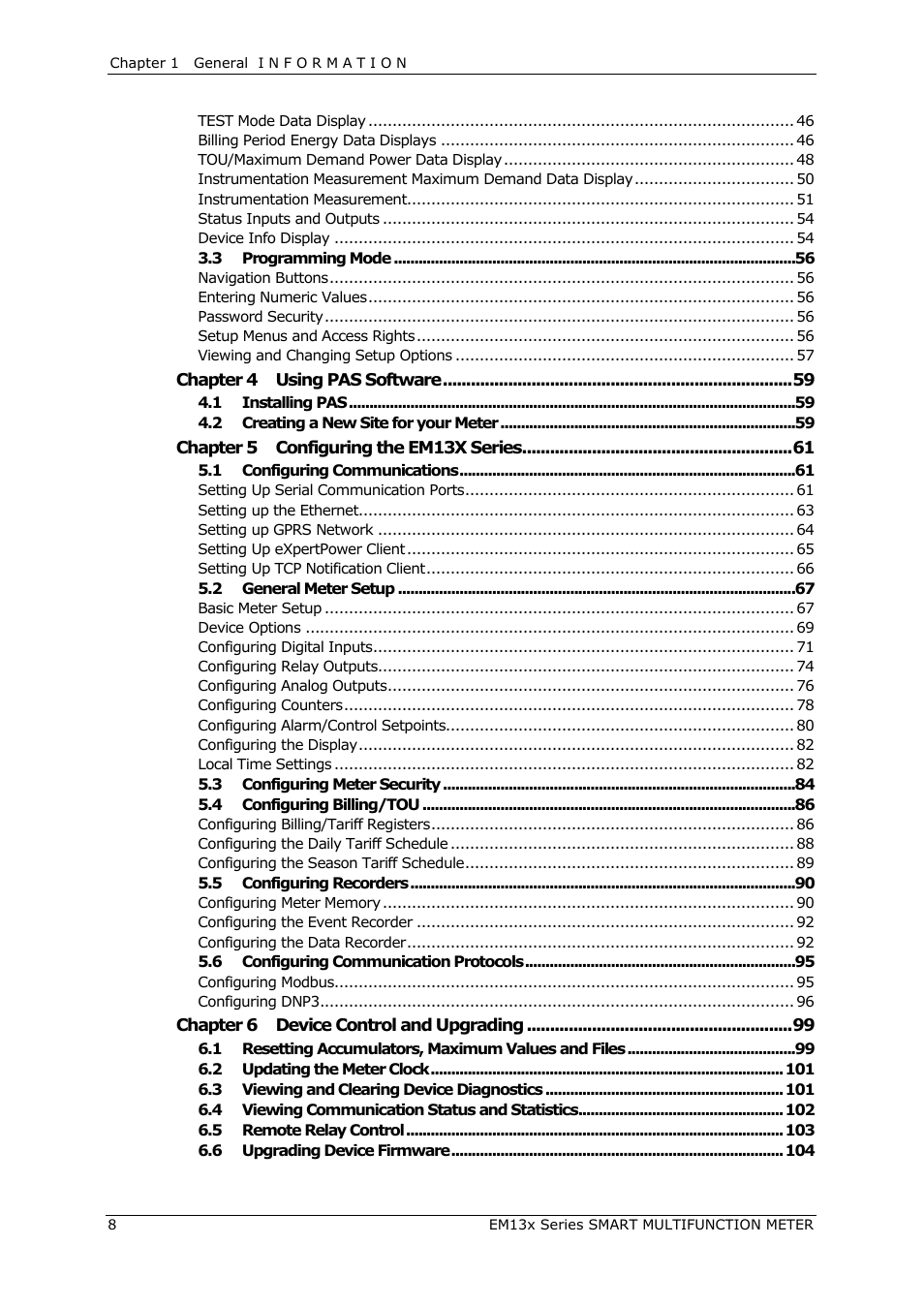 SATEC EM132-133 Manual User Manual | Page 8 / 152
