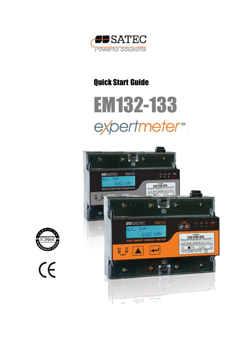 SATEC EM132-133 Quick Start User Manual | 10 pages