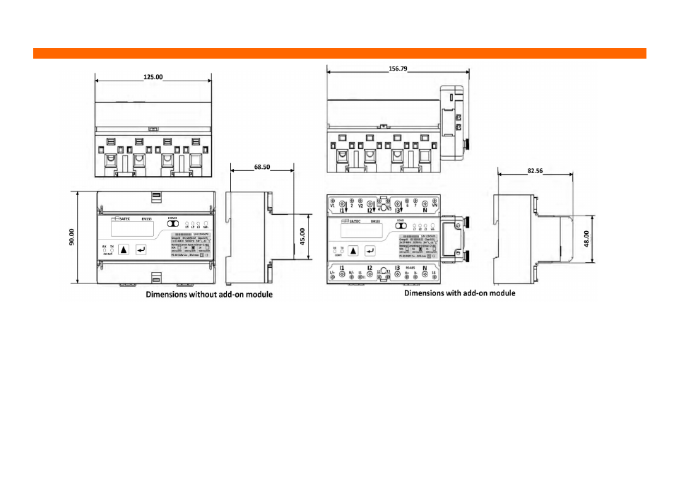 Mechanical installation | SATEC EM132-133 Quick Start User Manual | Page 2 / 10