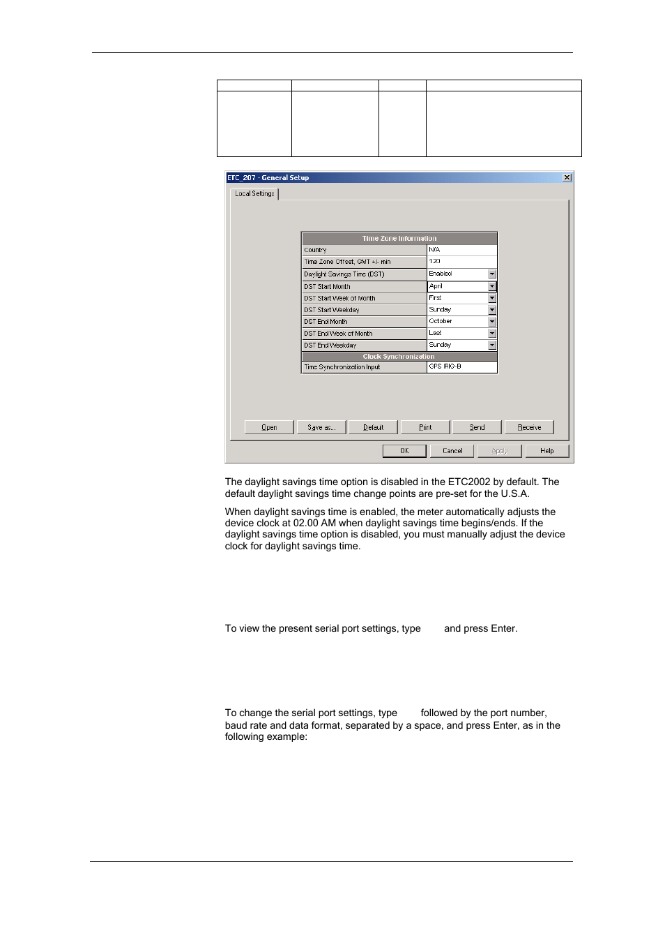 Configuring serial ports, In chapter 5, In chapter 5 for | SATEC ETC2002 User Manual | Page 34 / 57