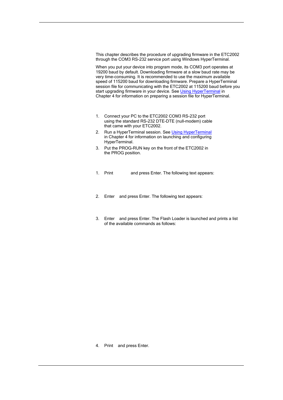 Upgrading device firmware, Chapter 6 upgrading device firmware | SATEC ETC2002 User Manual | Page 52 / 57
