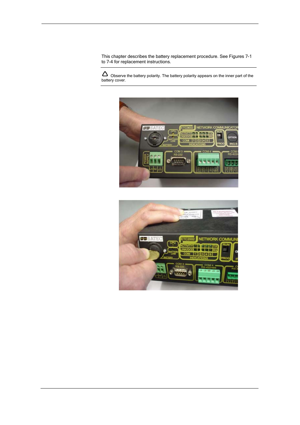 Device maintenance, Chapter 7 device maintenance | SATEC ETC2002 User Manual | Page 54 / 57