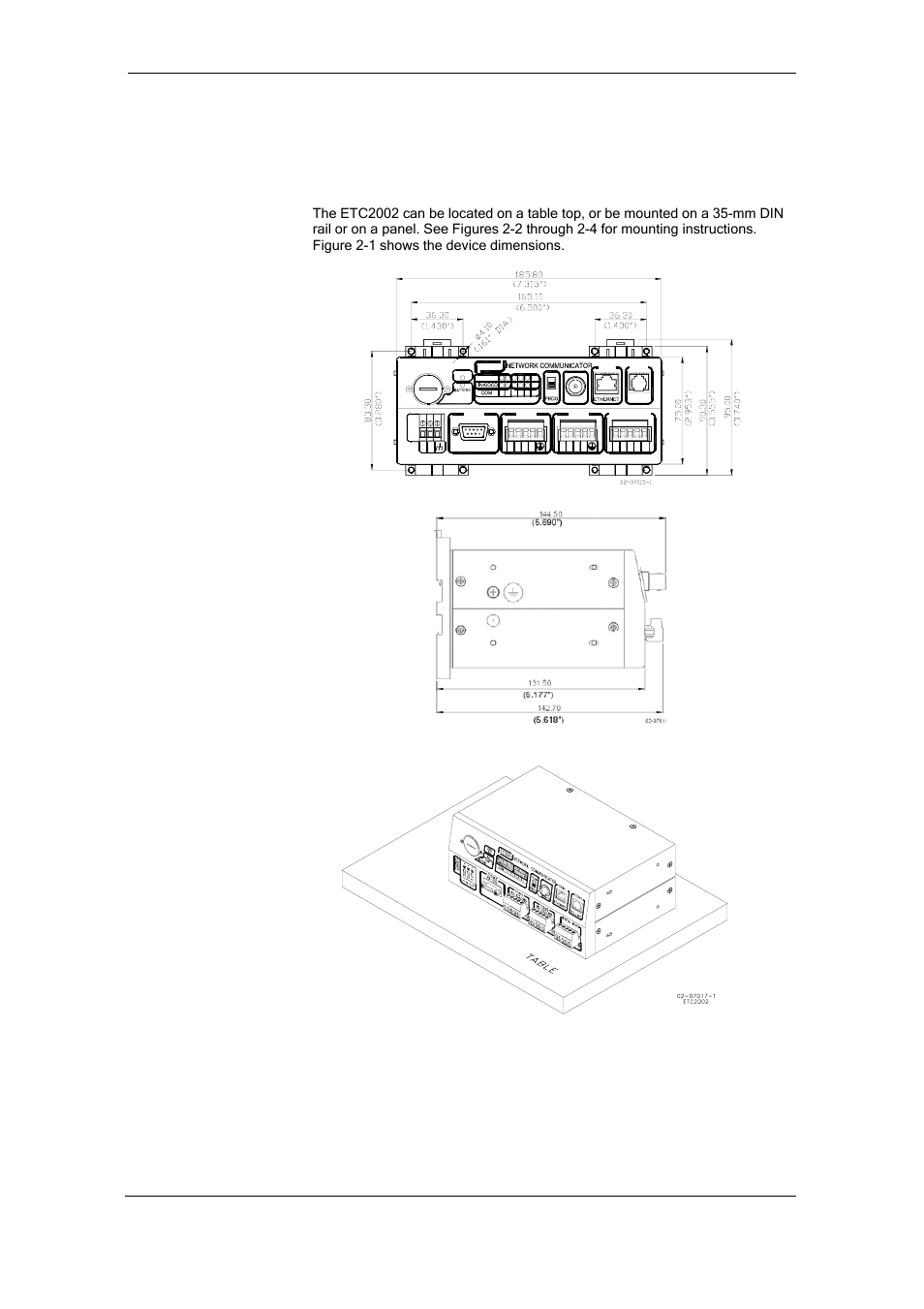 Installation, Mechanical installation, Chapter 2 installation | Chapter 2 installation mechanical installation, Etc2002 network communicator | SATEC ETC2002 User Manual | Page 6 / 57