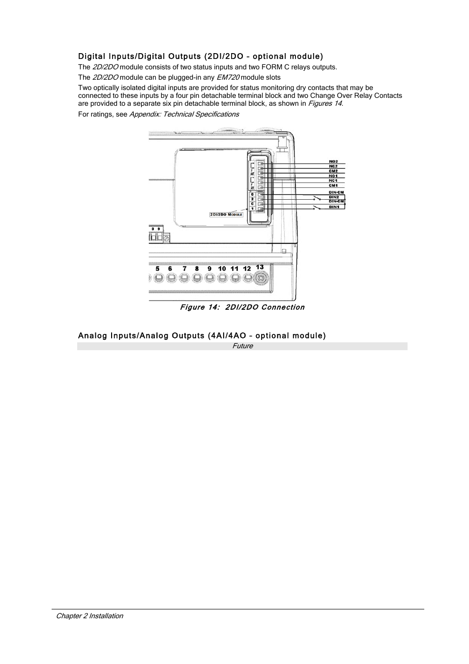 Figure 14: 2di/2do connection | SATEC EM720 Installation Manual User Manual | Page 17 / 32