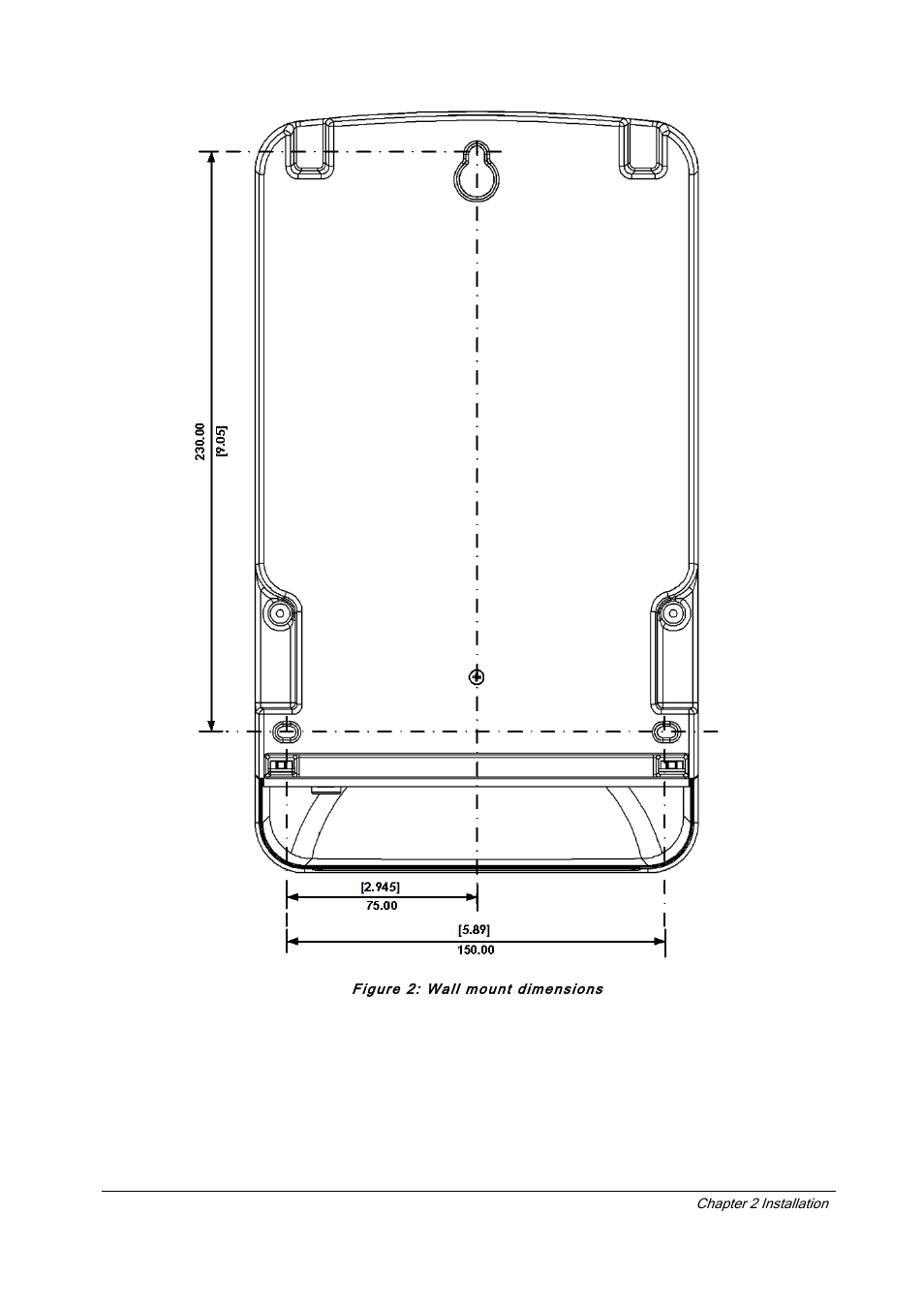 Figure 2: wall mount dimensions | SATEC EM720 Installation Manual User Manual | Page 8 / 32