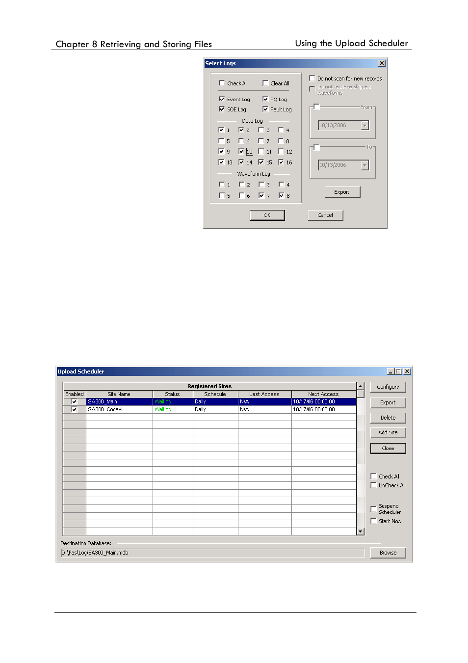 Using the upload scheduler | SATEC EM720 Operation Manual User Manual | Page 143 / 218
