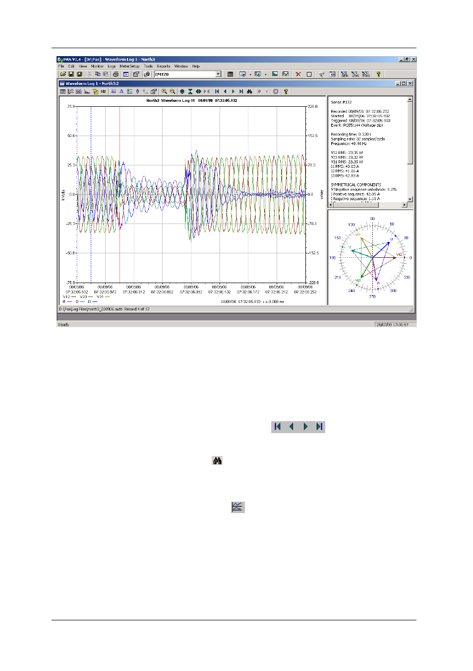 Viewing an rms plot | SATEC EM720 Operation Manual User Manual | Page 164 / 218