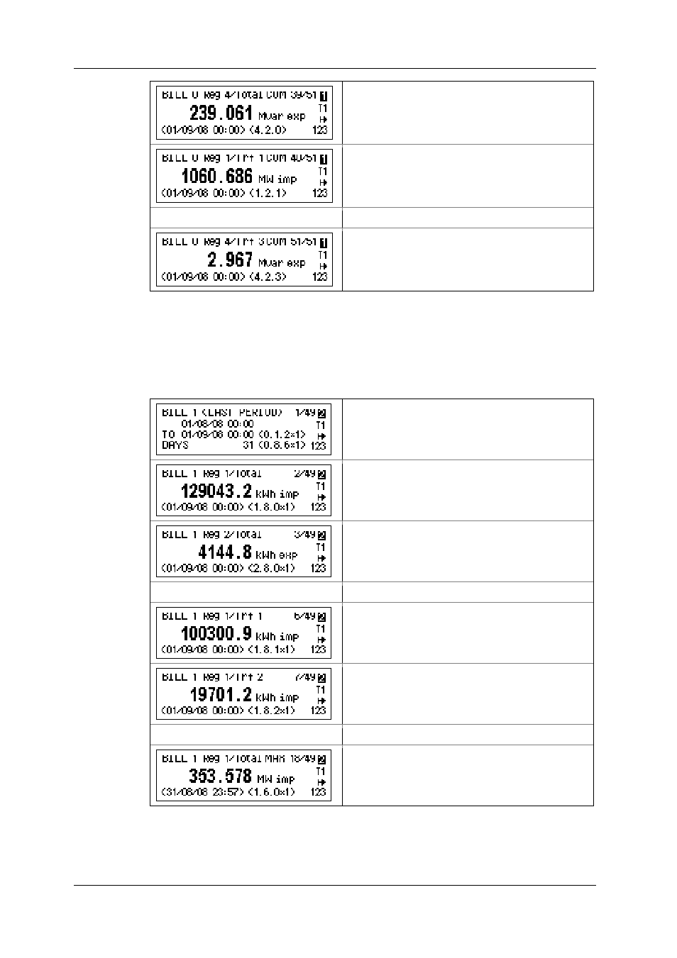 Previous billing period data | SATEC EM720 Operation Manual User Manual | Page 38 / 218