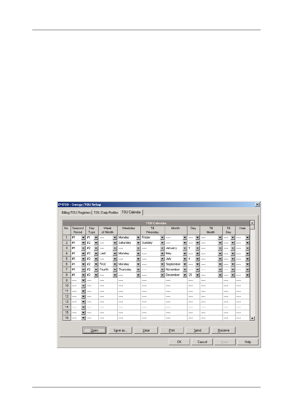 Configuring the season tariff and dst schedule, Configuring the season, Tariff and dst schedule | SATEC EM720 Operation Manual User Manual | Page 96 / 218
