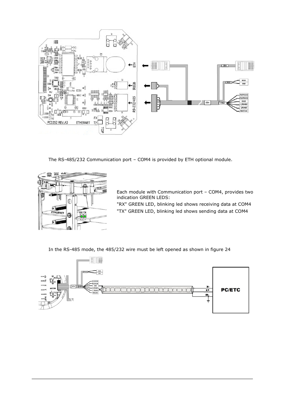 Figure 23: ethernet module, Com4 | SATEC EM920 Installation Manual User Manual | Page 25 / 37