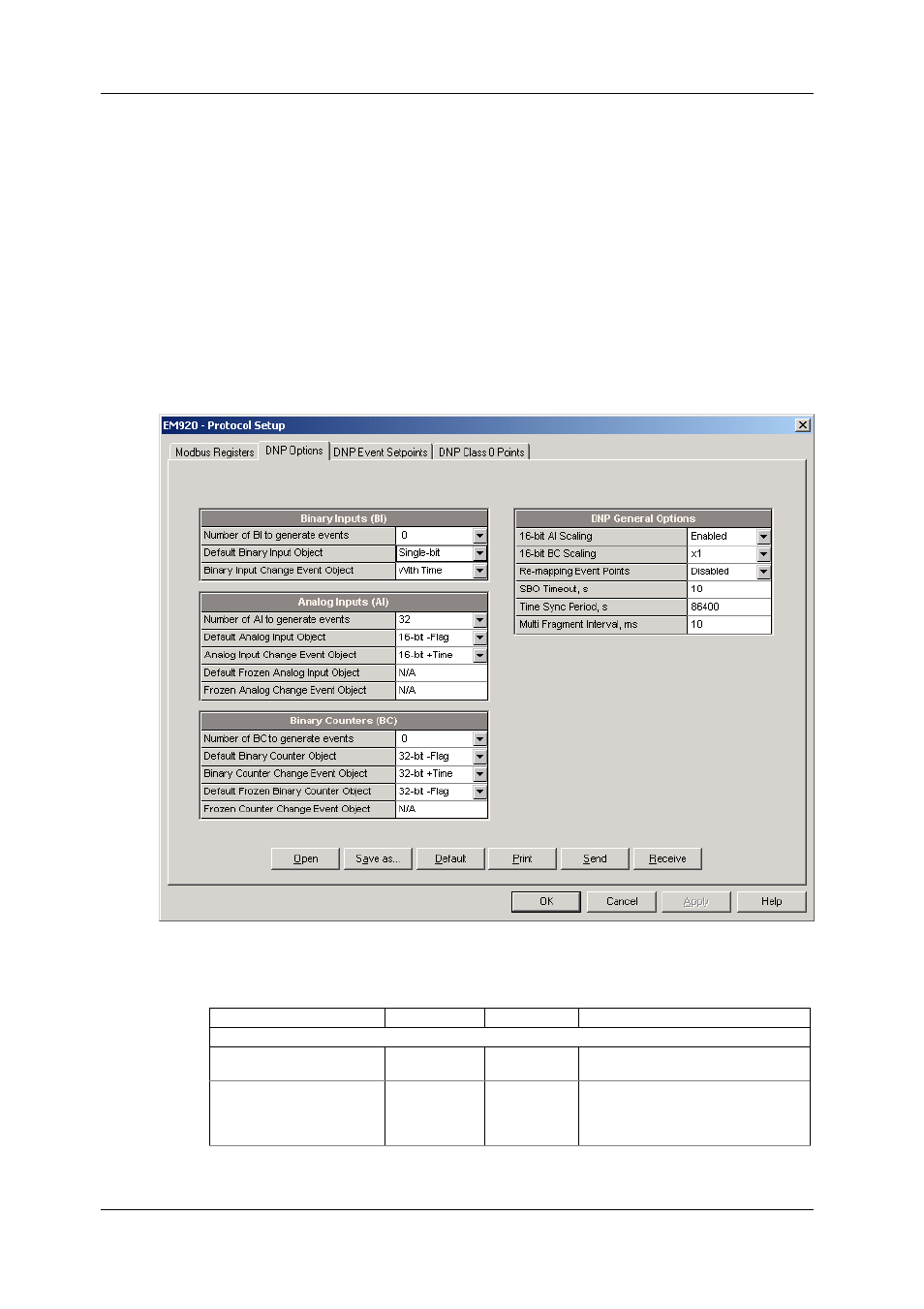 Configuring dnp3, Dnp options | SATEC EM920 Operation Manual User Manual | Page 128 / 225