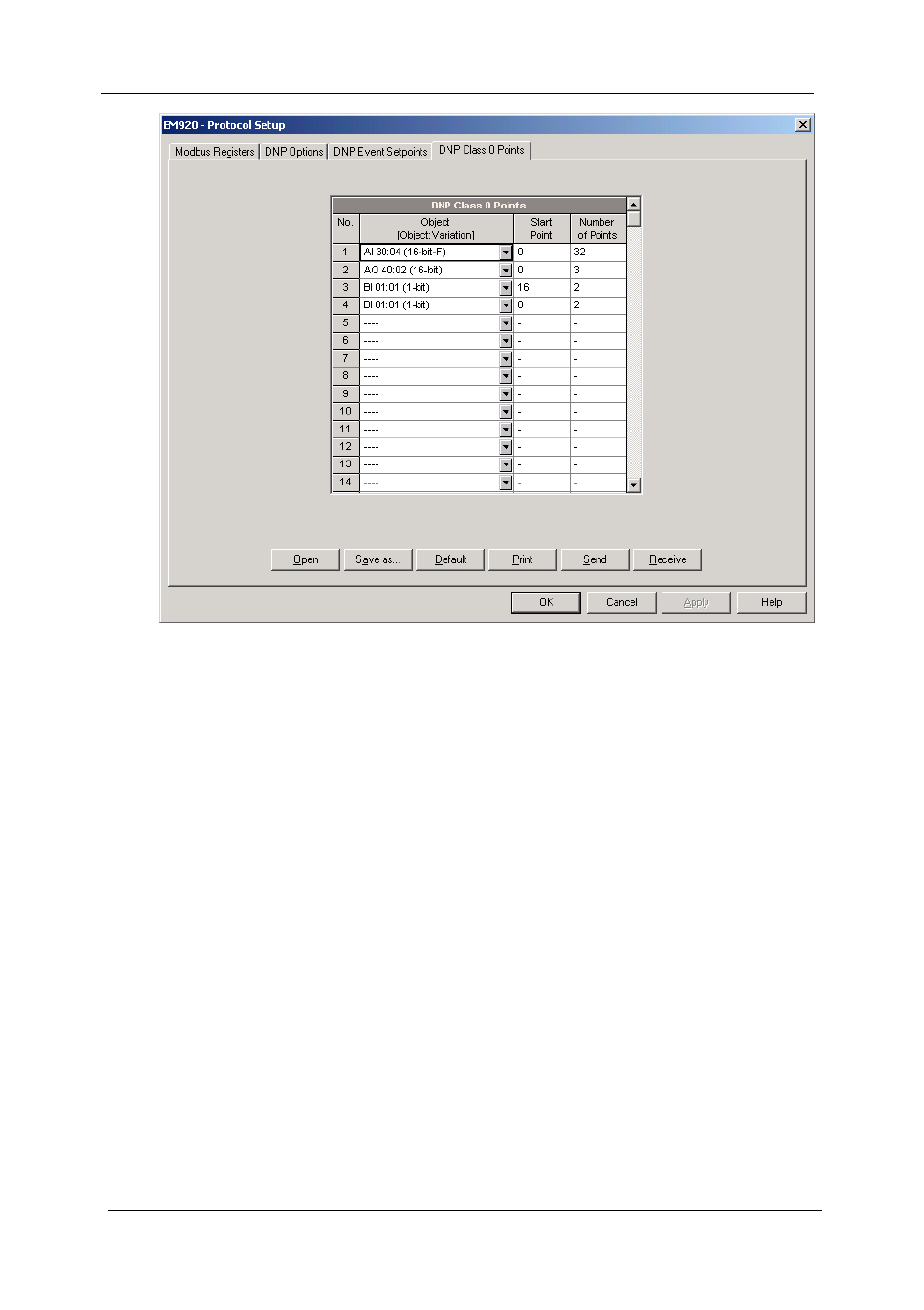 Configuring dnp event classes | SATEC EM920 Operation Manual User Manual | Page 131 / 225